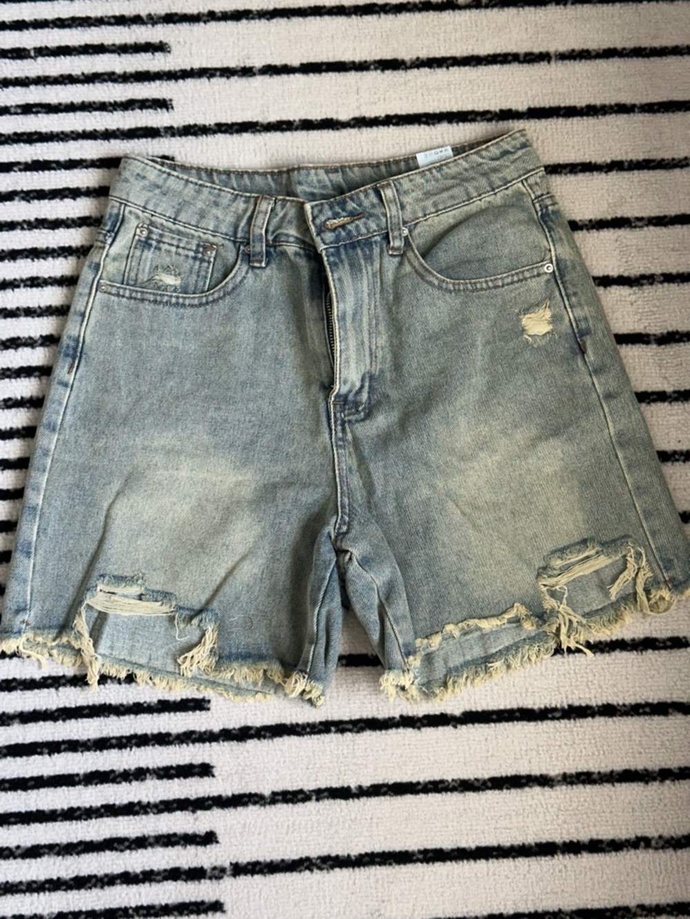 Distressed Light Blue Denim Women's Shorts